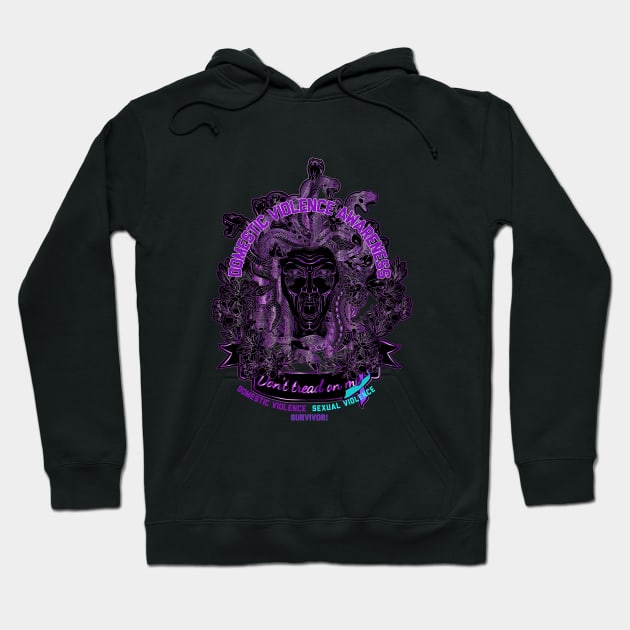 Medusa “Don’t tread on me” Domestic Violence Awareness Hoodie by FitzGingerArt